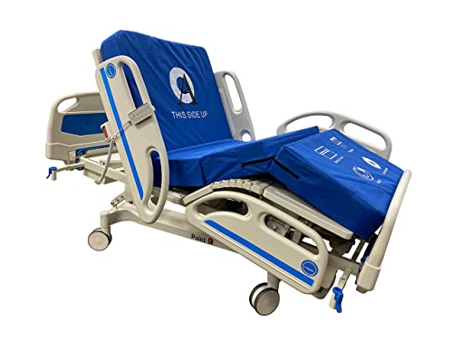 Point A Premium 5 Function Full Electric Hospital ICU Bed with 5.9" Memory Foam Mattress Included (Central Locking System with 6" Casters, Battery Back-up System and LINAK Motor and Control System)